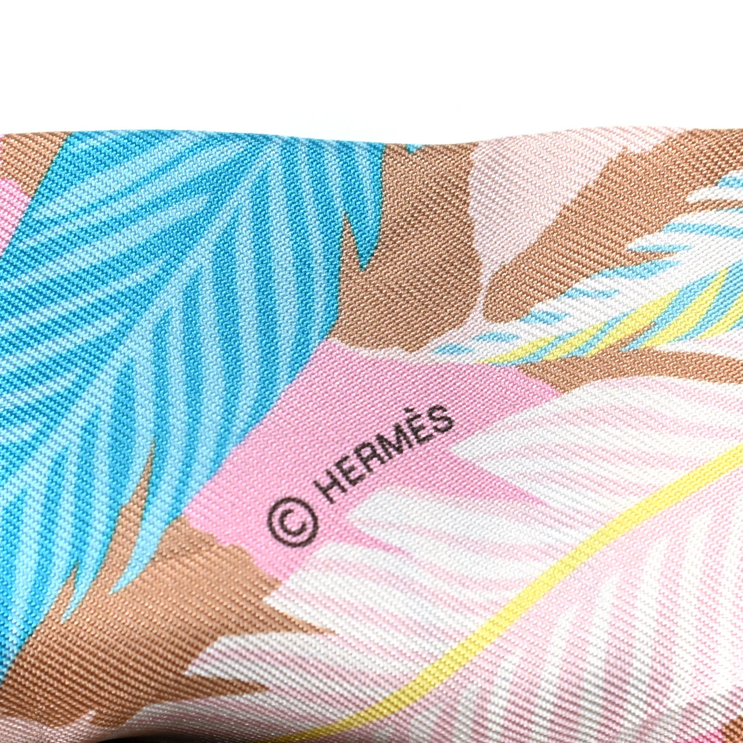 Hermes Silk Jaguar Quetzal Twilly Rose Beige Orange 3 of 4
