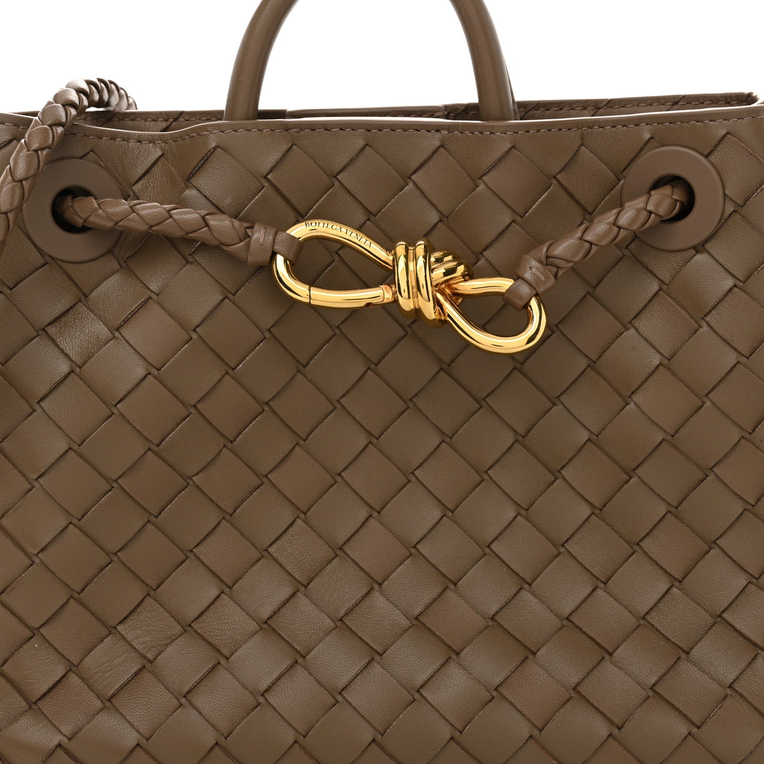 Bottega Veneta Nappa Intrecciato Small Andiamo Shoulder Bag Taupe Grey 8 of 10