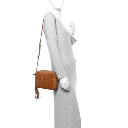 Saint Laurent Suede Matelasse Monogram Lou Camera Bag Cinnamon 2 of 10