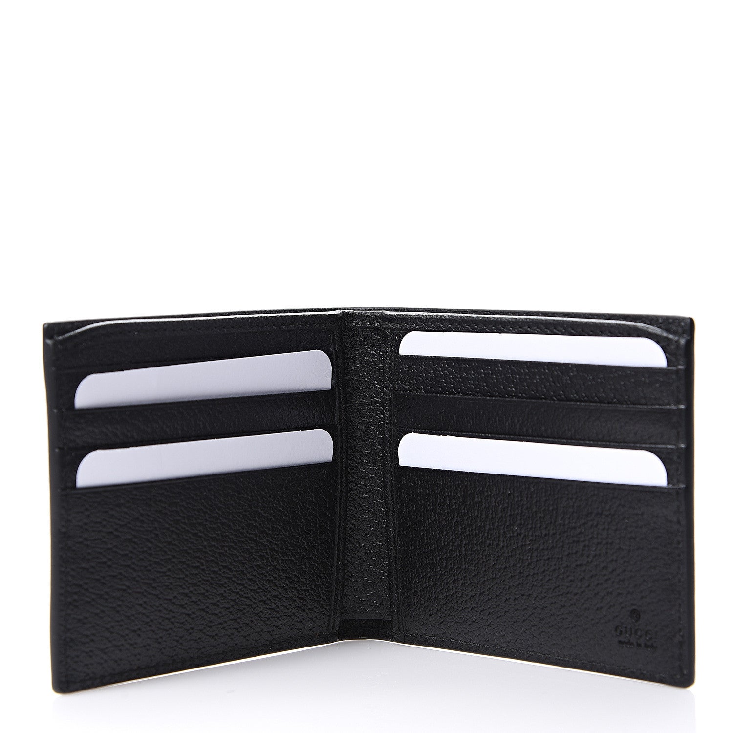 Gucci Calfskin Boar Effect GG Marmont Bi-Fold Wallet Black 4 of 7