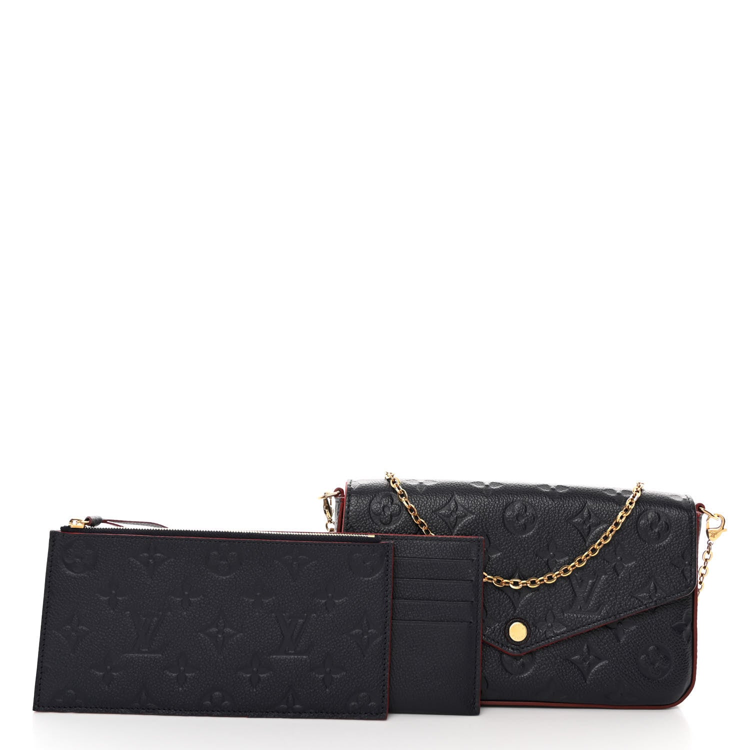 Louis Vuitton Empreinte Pochette Felicie Chain Wallet Marine Rouge 3 of 10