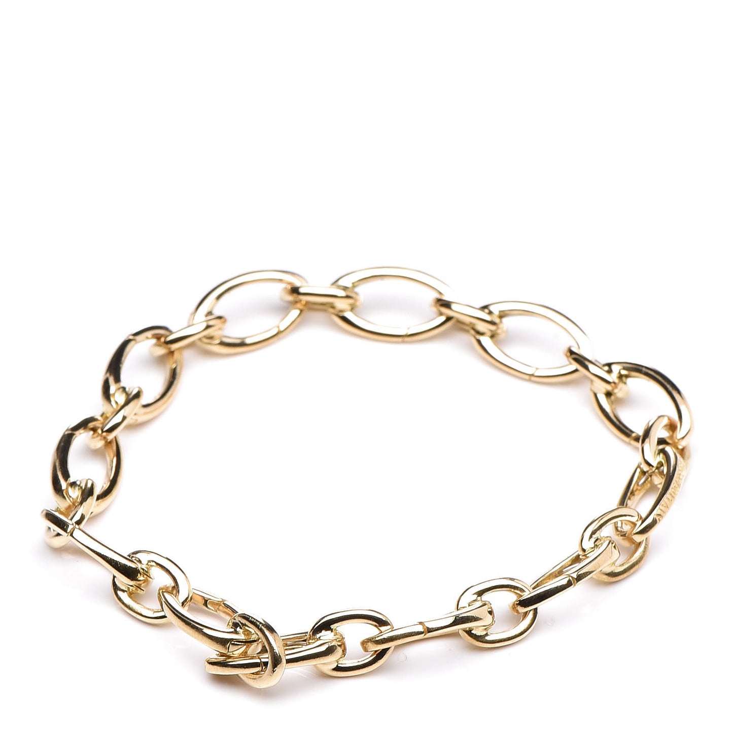 18K Yellow Gold Clasping Oval Link Bracelet