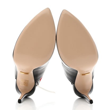 Gucci Malaga Kid Web Sylvie High Heel Slingback Pumps 38.5 Black 5 of 9