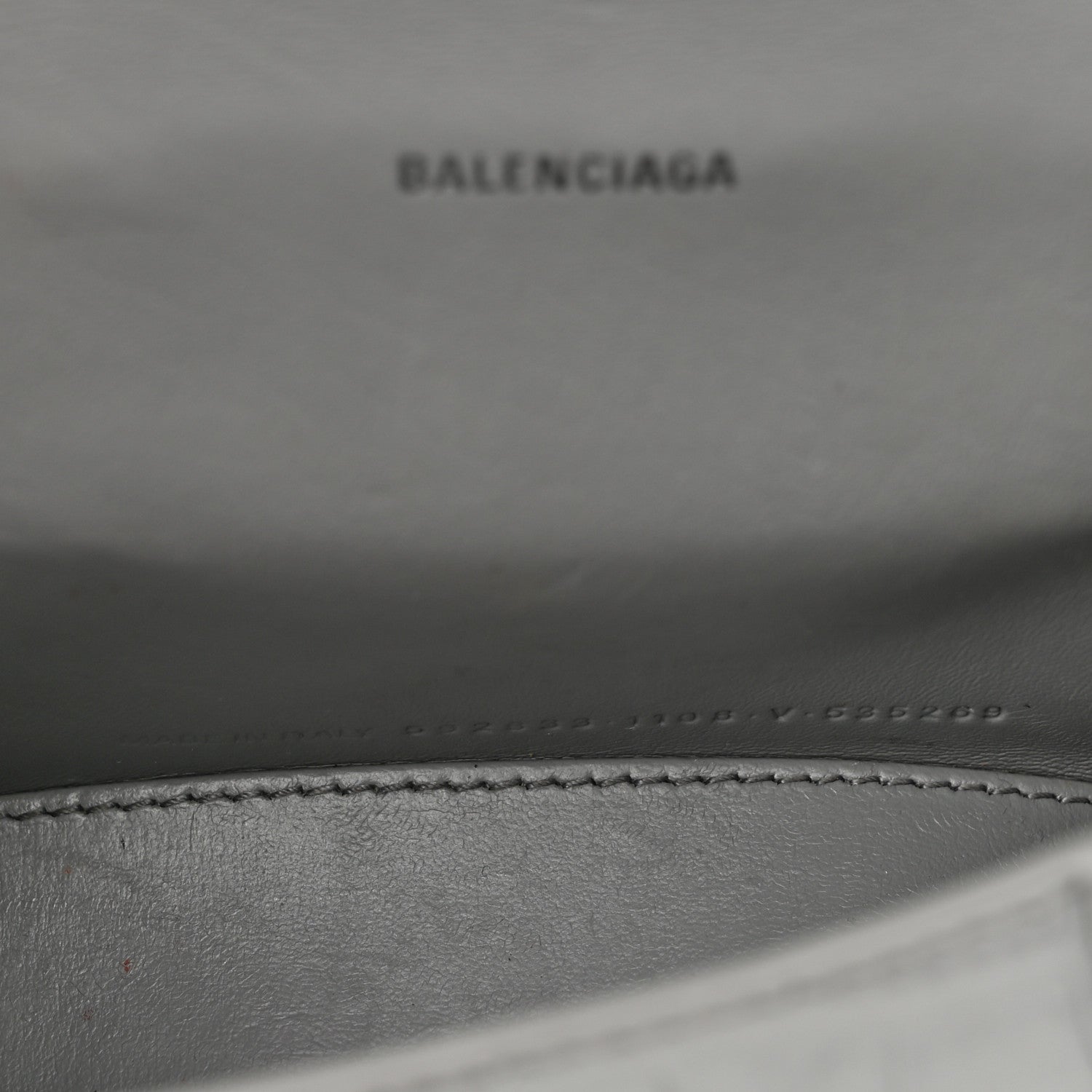 Balenciaga Shiny Calfskin Crocodile Embossed Hourglass Top Handle Bag XS Balenciaga Grey 7 of 13