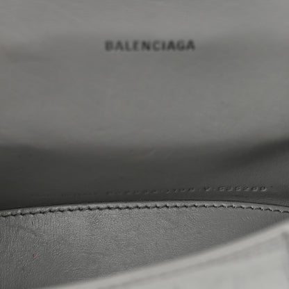 Balenciaga Shiny Calfskin Crocodile Embossed Hourglass Top Handle Bag XS Balenciaga Grey 7 of 13