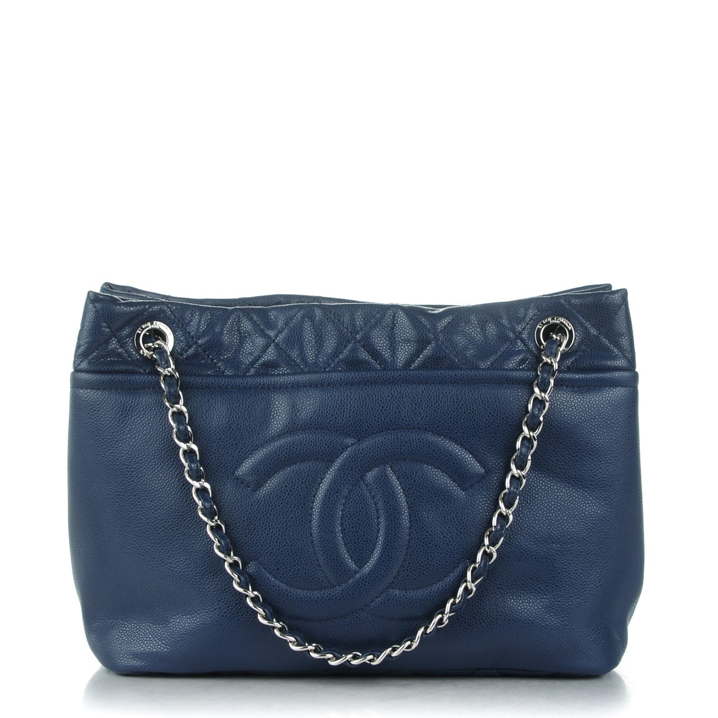 Caviar Timeless CC Soft Tote Navy Blue