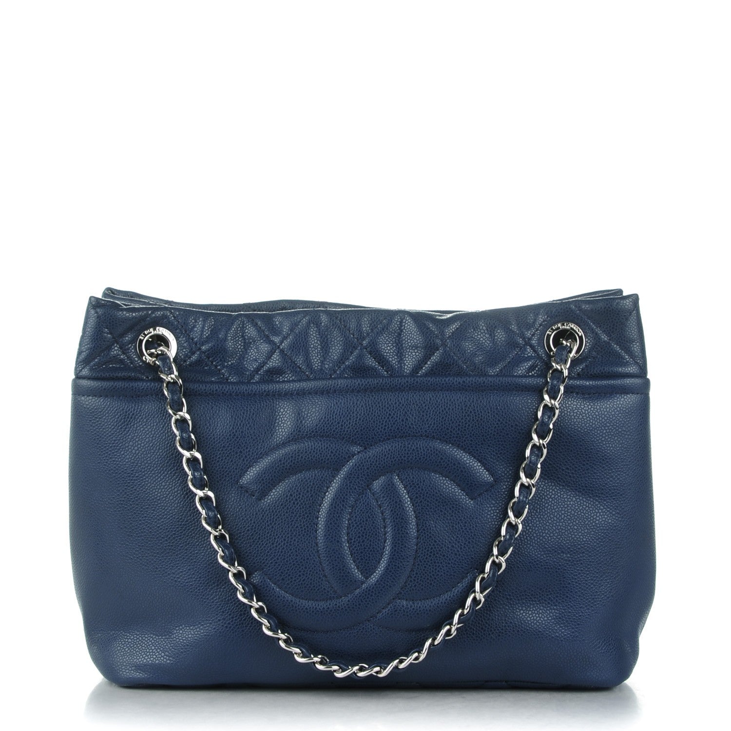 Chanel Caviar Timeless CC Soft Tote Navy Blue 1 of 8
