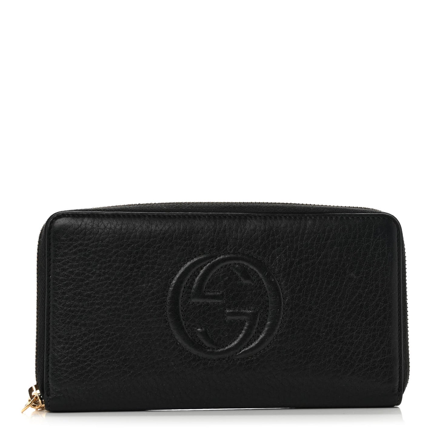 Pebbled Calfskin Soho Zip Around Wallet Black