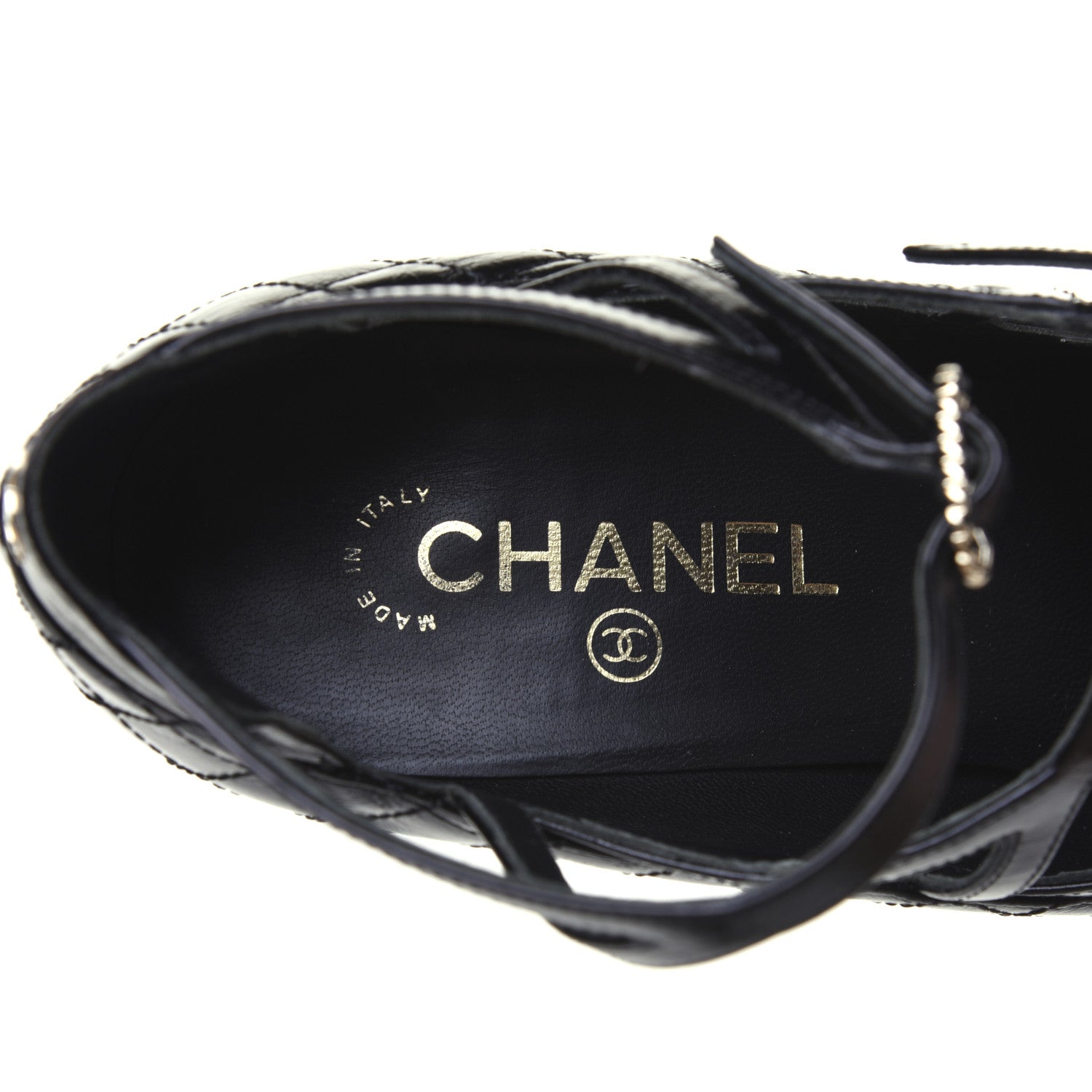 Chanel Calfskin Quilted CC Cap Toe Pumps 41 Black 8 of 20
