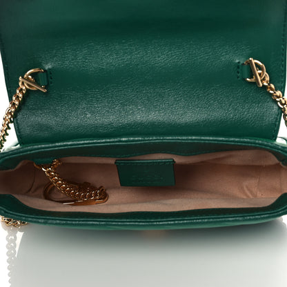 Gucci Azalea Calfskin Enamel Matelasse Diagonal Super Mini Torchon GG Marmont Shoulder Bag New Shamarock Emerald 5 of 11
