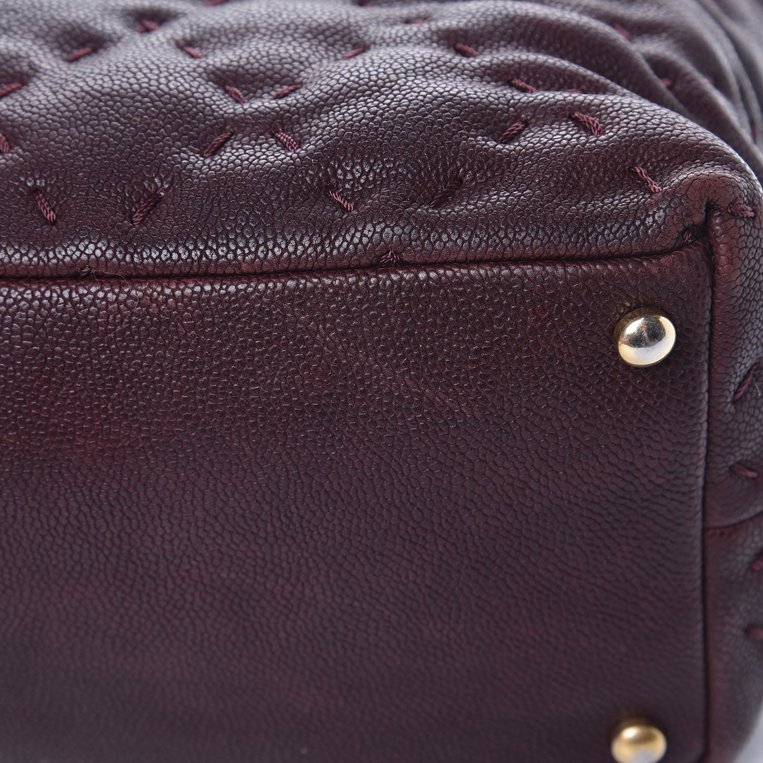 Chanel Caviar Stitched Tote Burgundy 10 of 13