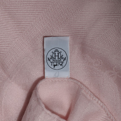 Hermes Cashmere Silk Jacquard New Libris Scarf Rose Nacre 5 of 6