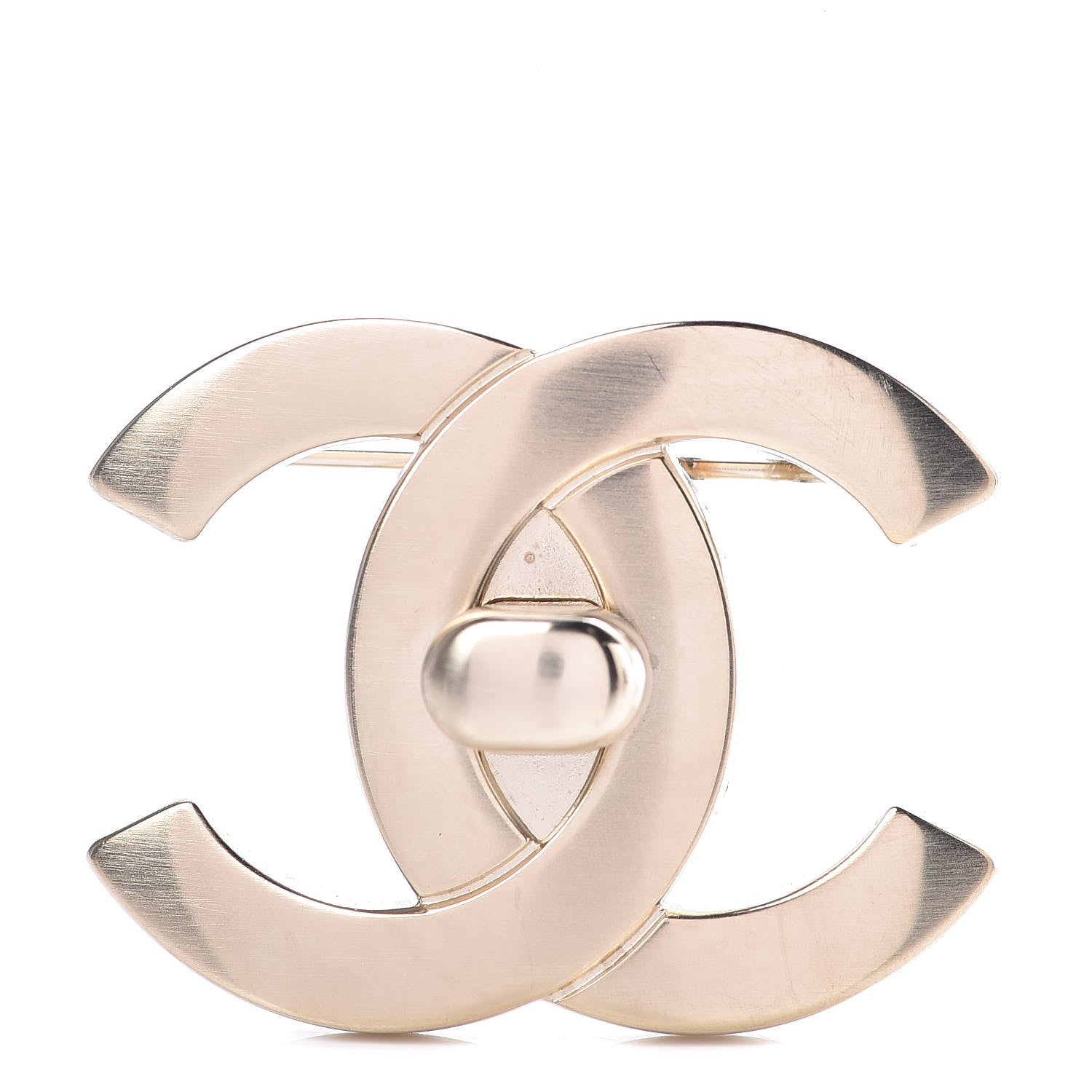 Chanel CC Turnlock Brooch Gold 1 of 7