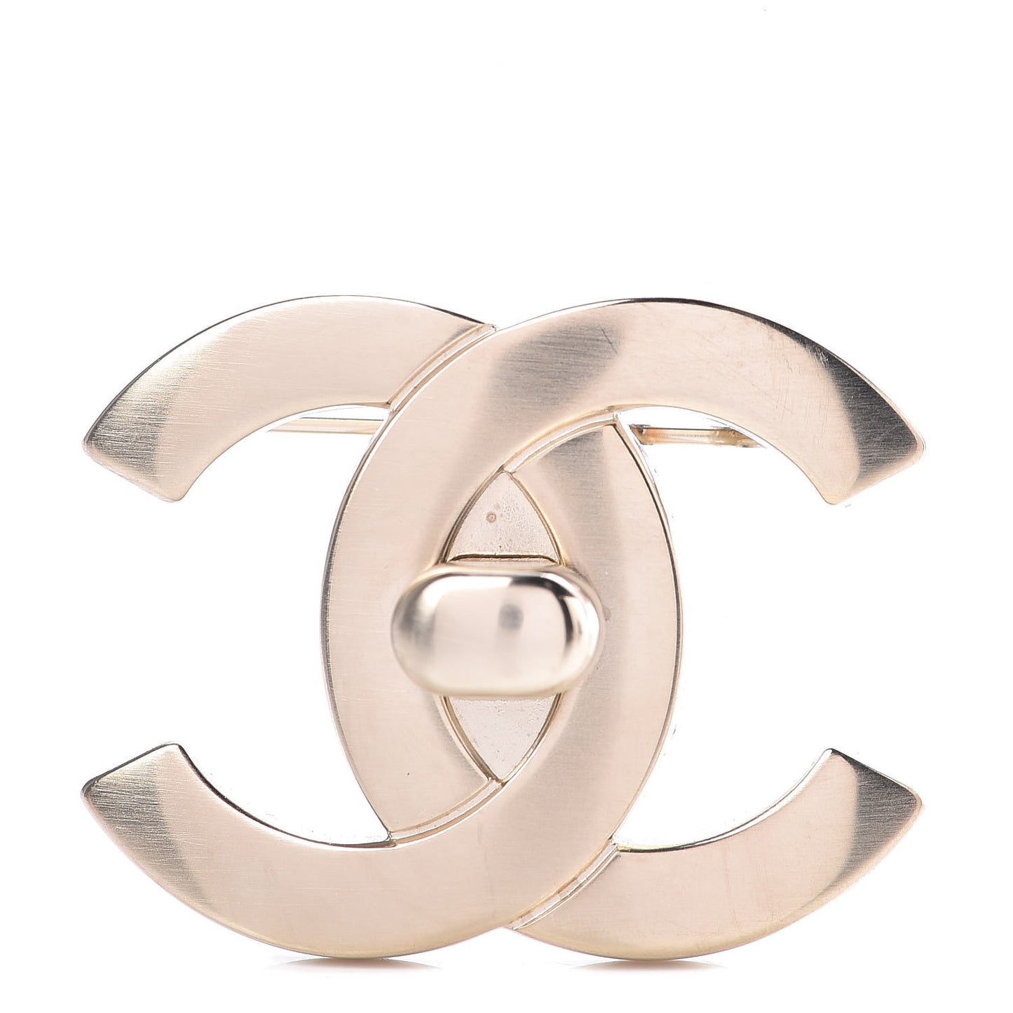 CC Turnlock Brooch Gold
