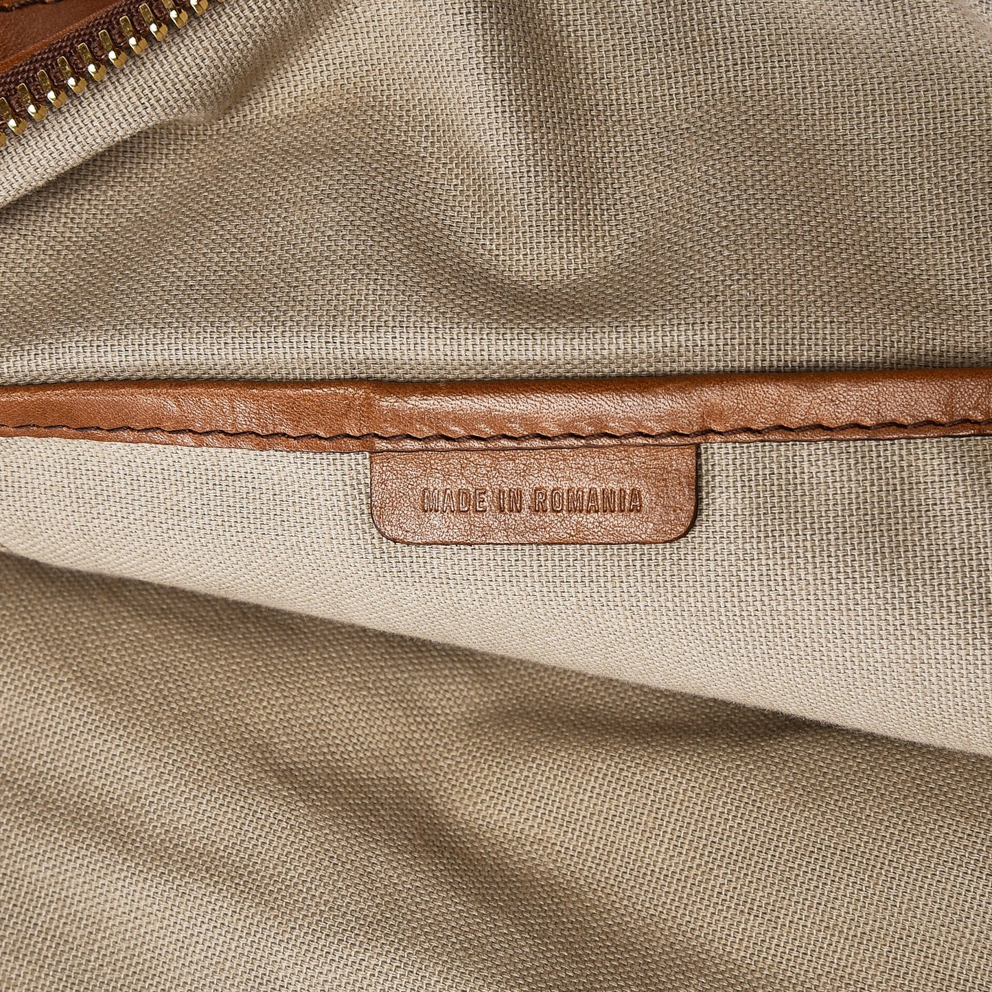 Vintage Leather House Check Tote Saddle Brown