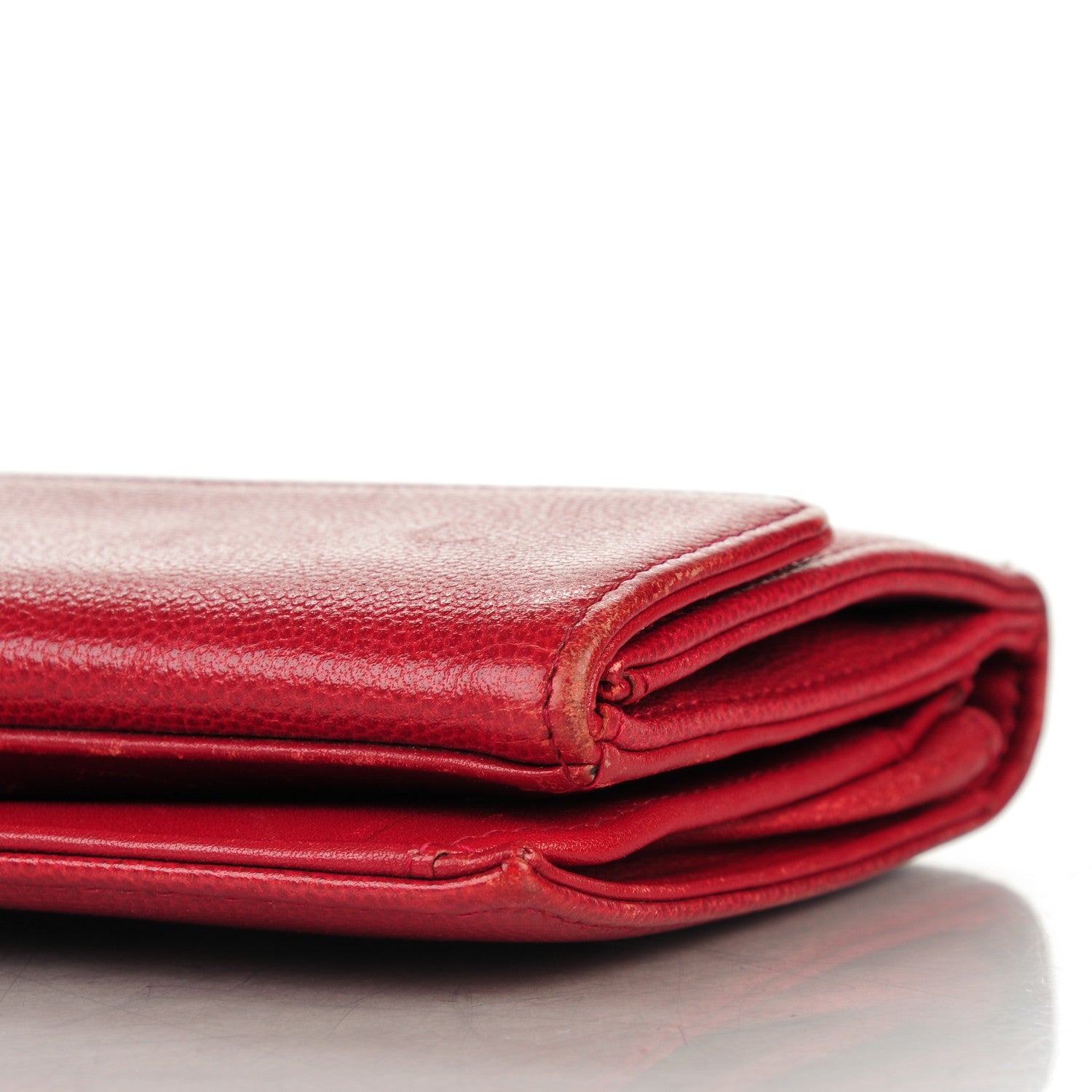 Chanel Caviar Brilliant Sevruga Long Flap Wallet Red 12 of 13