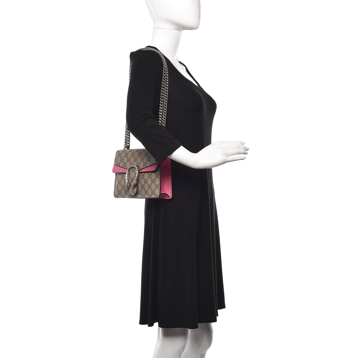 Gucci GG Supreme Monogram Mini Dionysus Shoulder Bag Pink 2 of 12
