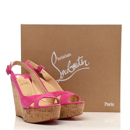 Christian Louboutin Suede Cork Reine De Liege 120 Wedges 39 Pink Natural 8 of 8