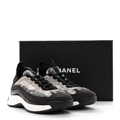 Chanel Fabric Suede Calfskin CC Sneakers 37 Grey 12 of 12