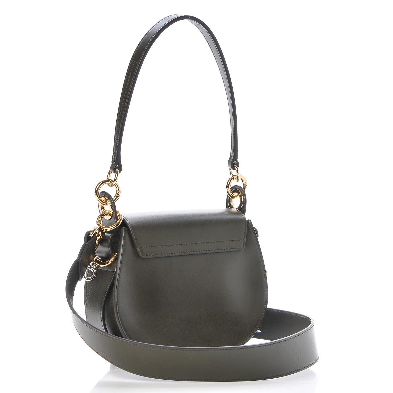Chloe Calfskin Suede Small Tess Bag Deep Forest 4 of 8