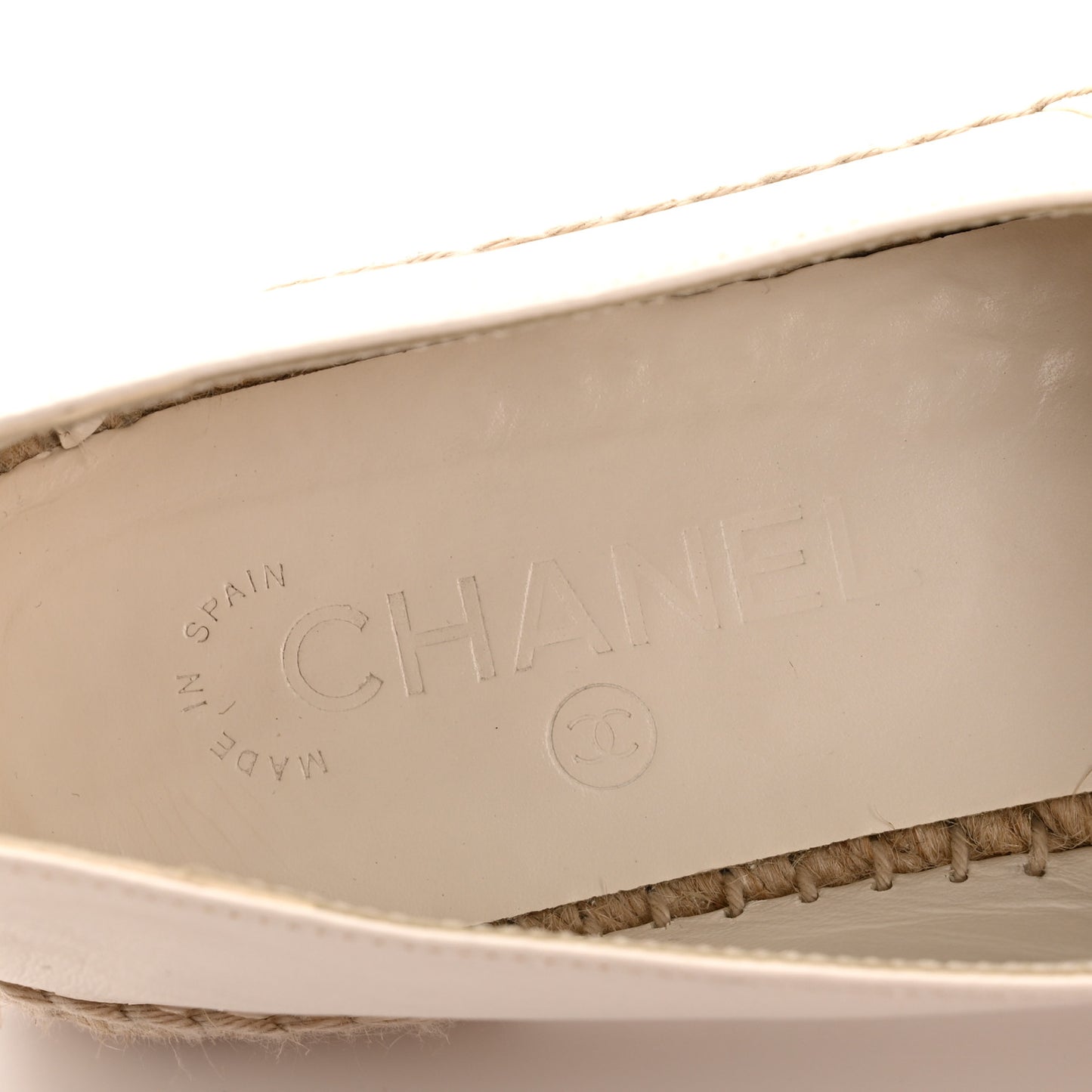 Lambskin CC Espadrilles 39 White Black