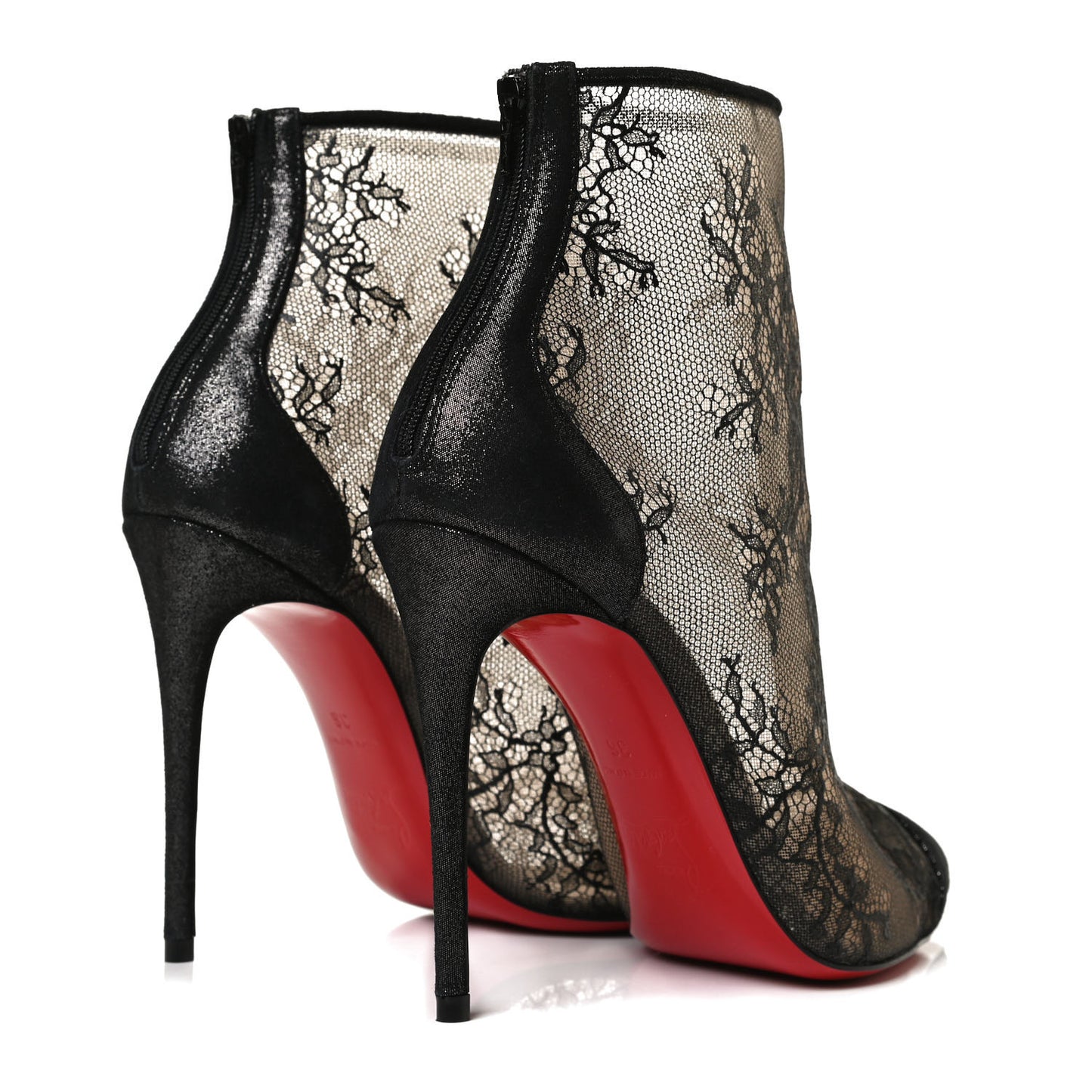 Lace Lame Specchio Gipsybootie 100 Ankle Boots 36 Black