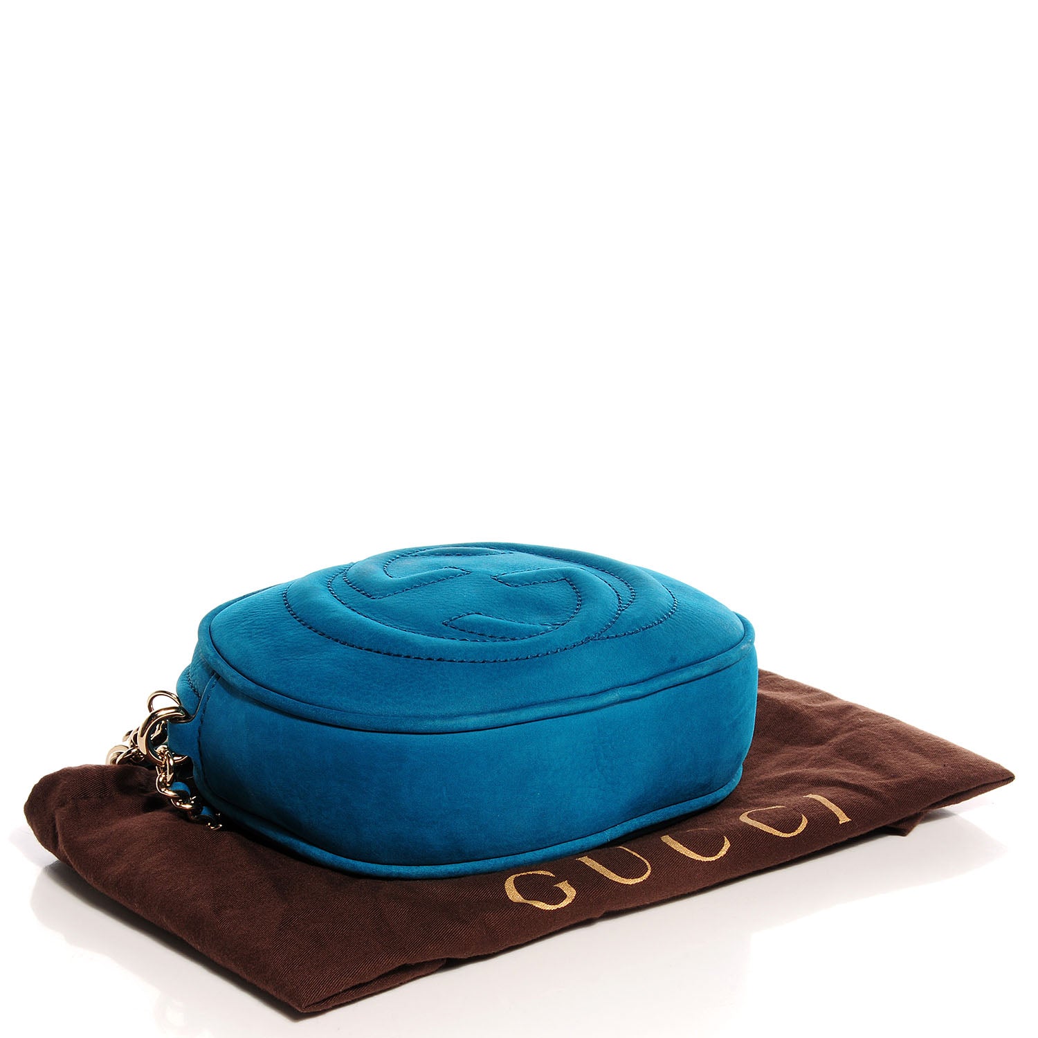 Gucci Vitello Range Mini Soho Chain Bag Deep Cobalt 4 of 9