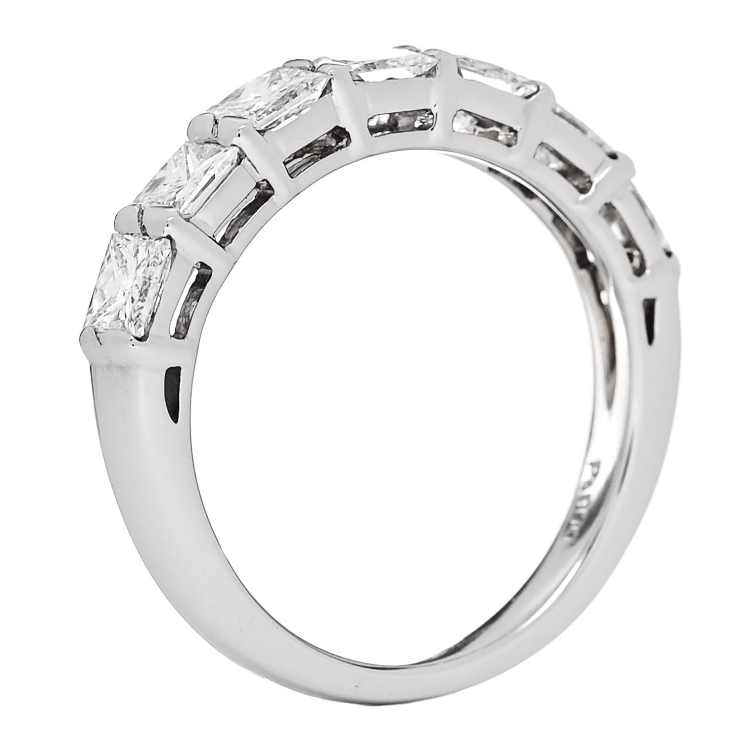 Parker & West by FASHIONPHILE Platinum Diamond 1.00ct Princess Cut Half Eternity Band Ring 49 4.75 6 of 10