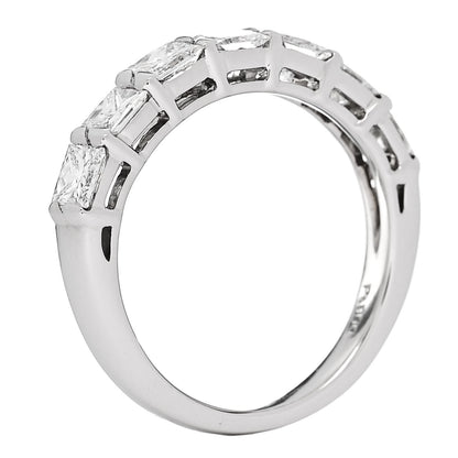 Parker & West by FASHIONPHILE Platinum Diamond 1.00ct Princess Cut Half Eternity Band Ring 49 4.75 6 of 10