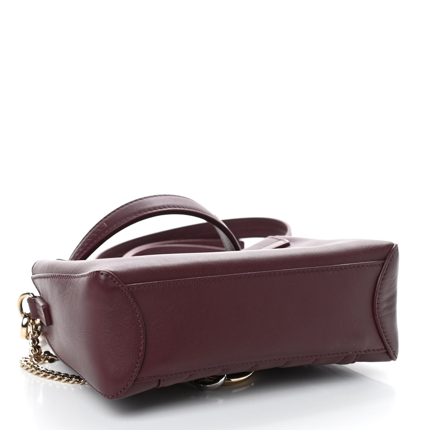 Calfskin Quilted Mini Faye Day Shoulder Bag Burnt Brown