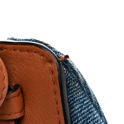 Loewe Calfskin Denim Small Hammock Shoulder Bag Blue Tan 10 of 13