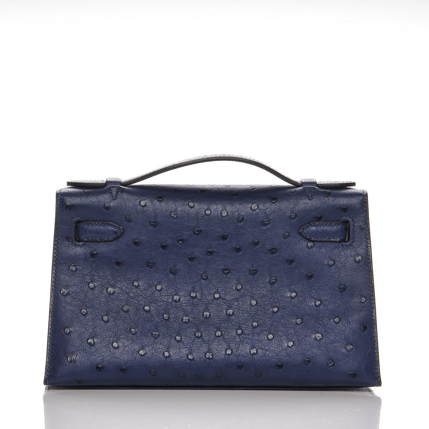 Ostrich Kelly Pochette Bleu Saphir
