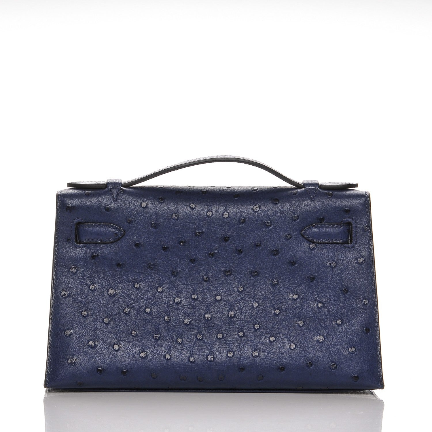 Hermes Ostrich Kelly Pochette Bleu Saphir 4 of 18