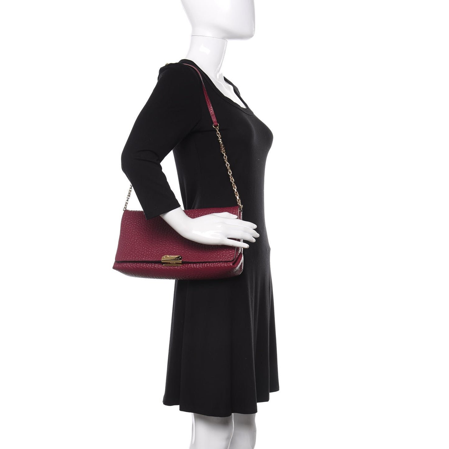 Signature Grain Medium Mildenhall Crossbody Bag Dark Plum