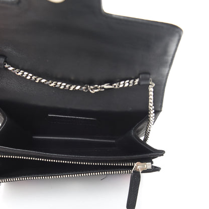 Alexander McQueen Satin Floral Embroidered Mini Insignia Flap Black 5 of 12