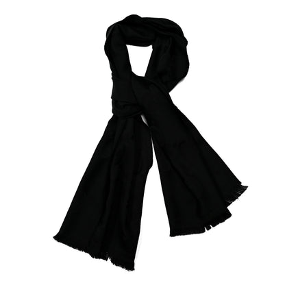 Gucci Wool Silk GG Monogram GGNat Scarf Black 1 of 4