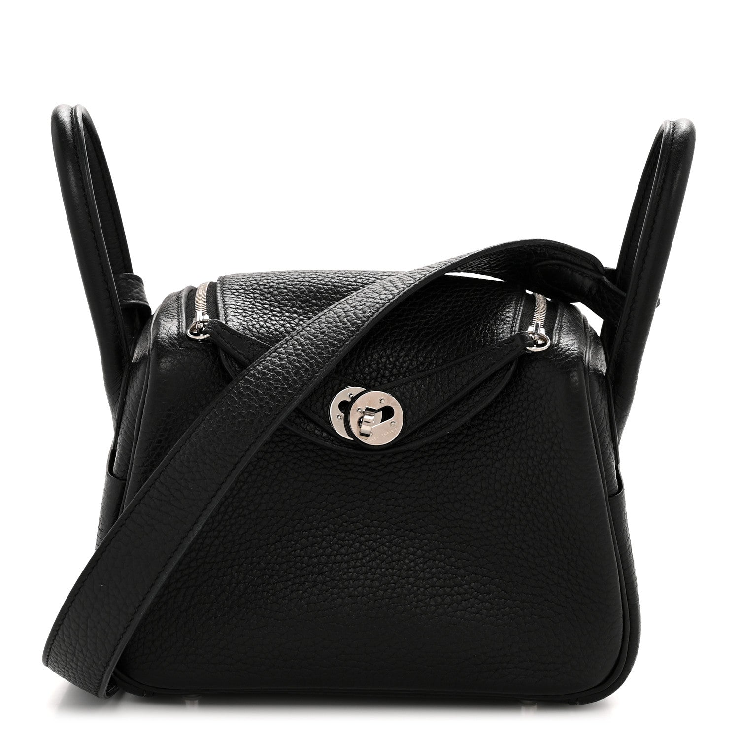 Hermes Taurillon Clemence Mini Lindy 20 Black 1 of 27