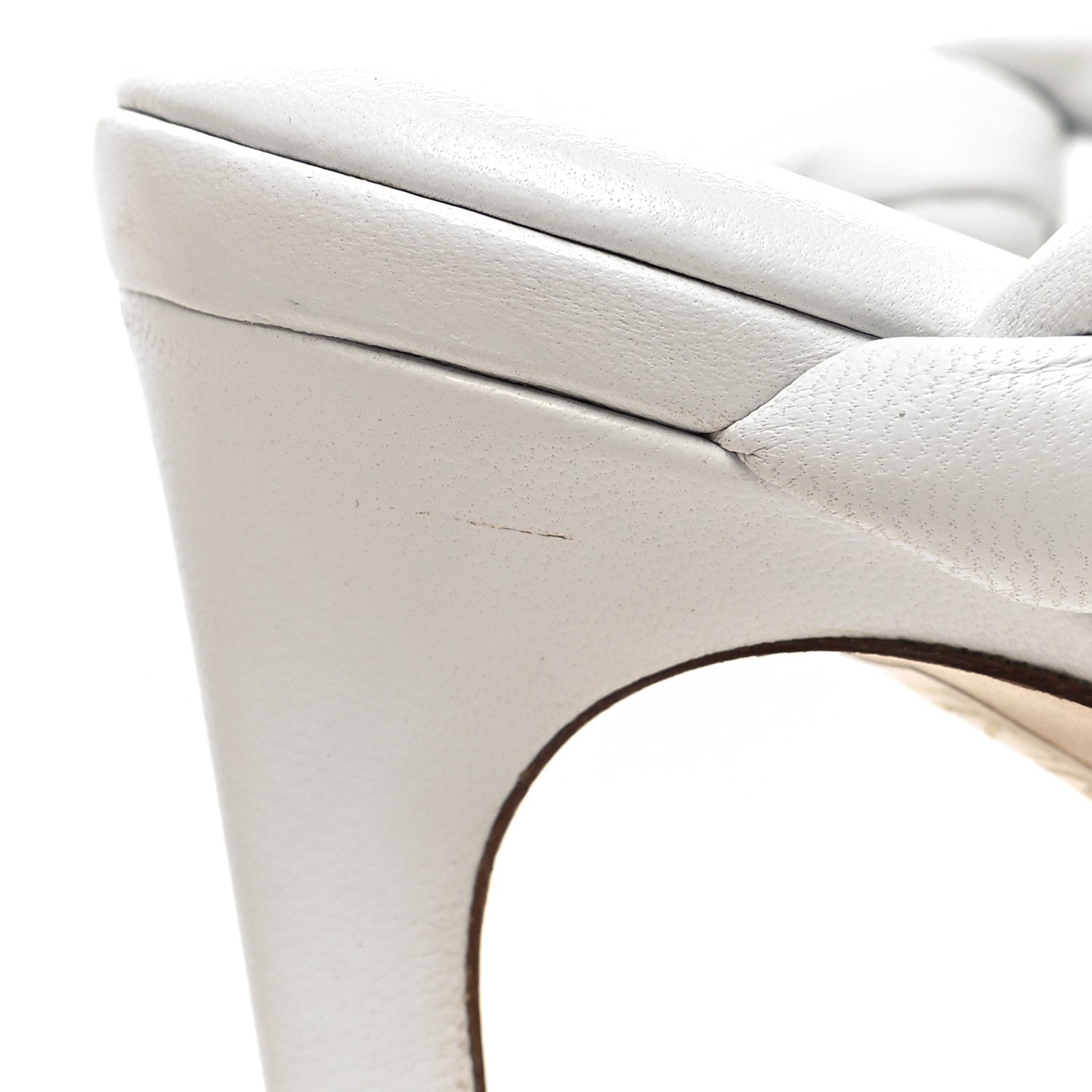Bottega Veneta Nappa Twisted Padded Intrecciato Curve Slide Sandals 37.5 Optic White 9 of 10
