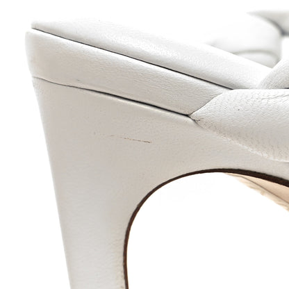 Bottega Veneta Nappa Twisted Padded Intrecciato Curve Slide Sandals 37.5 Optic White 9 of 10