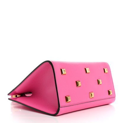 Salvatore Ferragamo Hammered Calfskin Small The Studio Box Bag Hot Pink 4 of 13