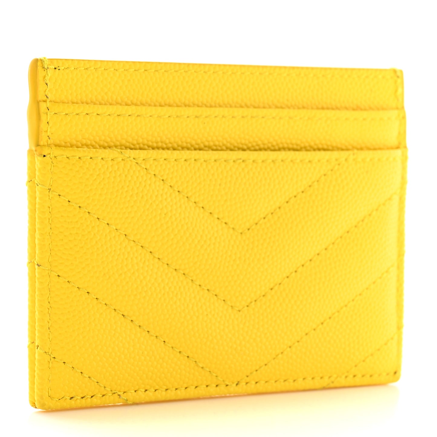 Grain De Poudre Matelasse Chevron Monogram Credit Card Case Mimosa