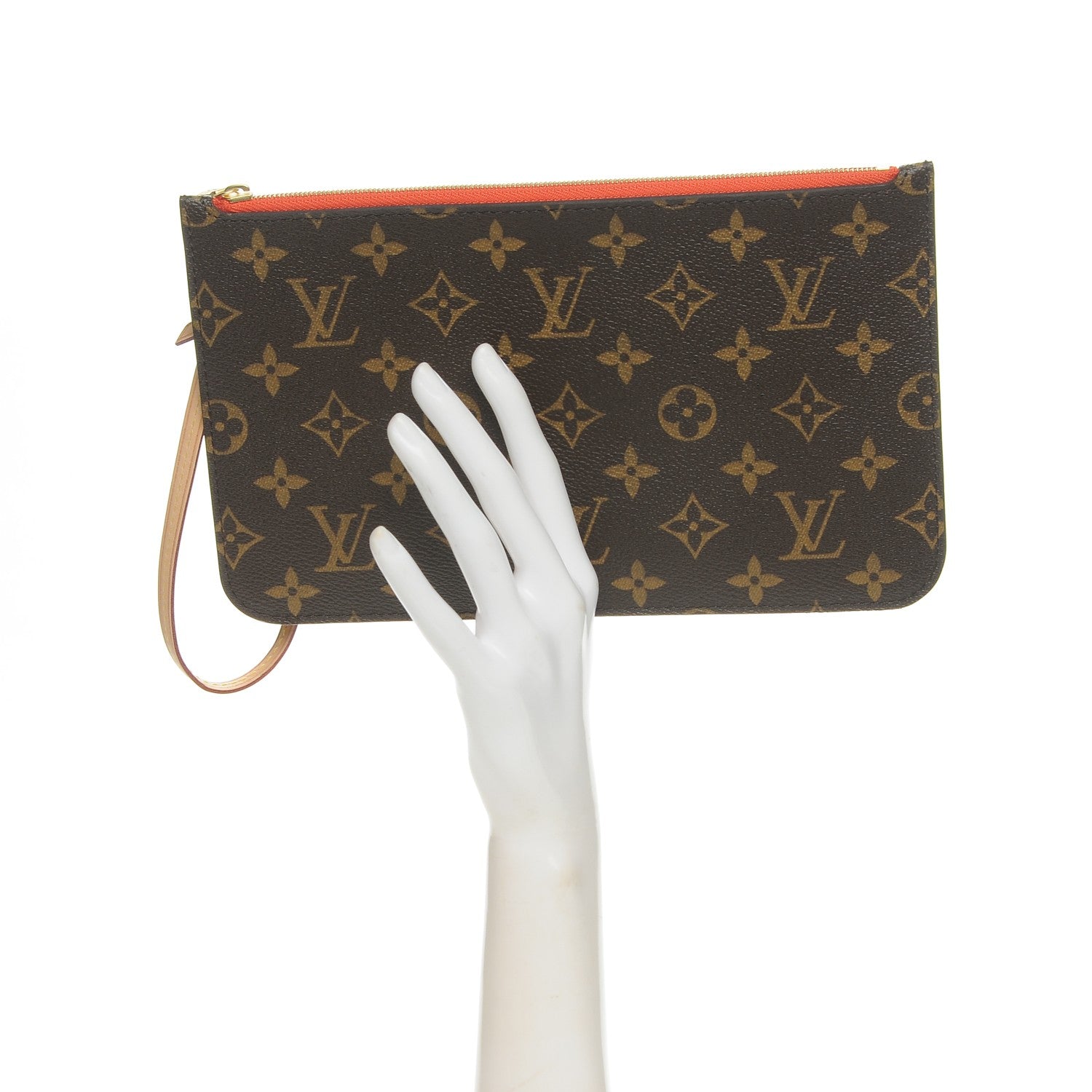 Louis Vuitton Monogram Neverfull MM GM Pochette Abricot 2 of 7