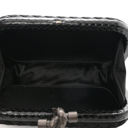 Bottega Veneta Satin Intreccio Impero Knot Clutch Black 5 of 6