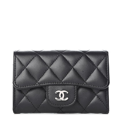 Chanel Lambskin Quilted Flap Card Holder Black 1 of 9