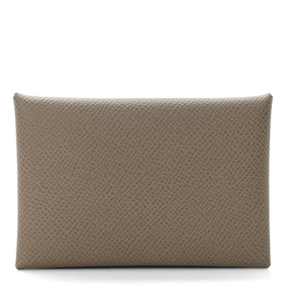 Hermes Epsom Calvi Card Case Etoupe 1 of 10
