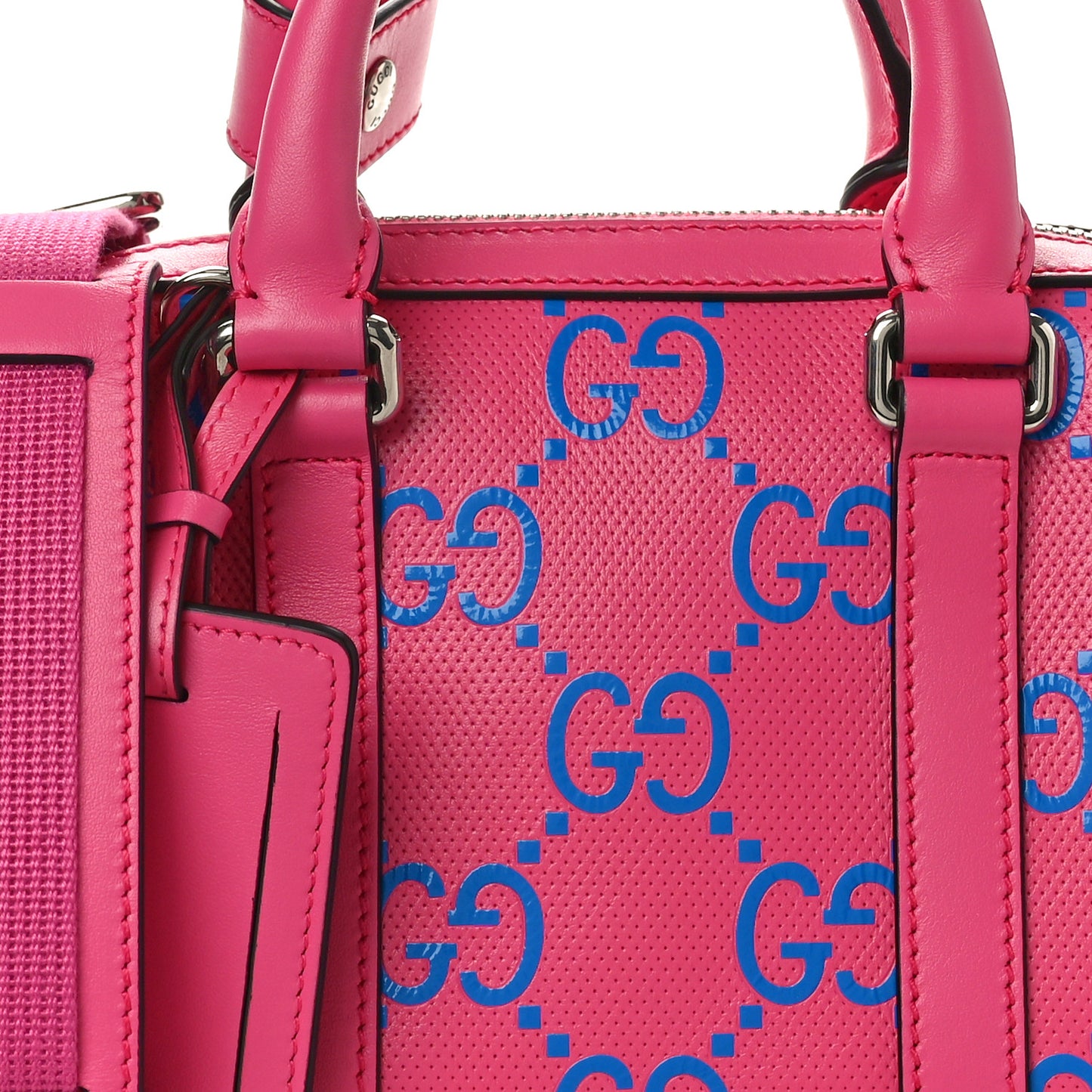 Calfskin GG Tennis Bi-Color Embossed Mini Duffle Bag Modern Fucsia Modern Blue