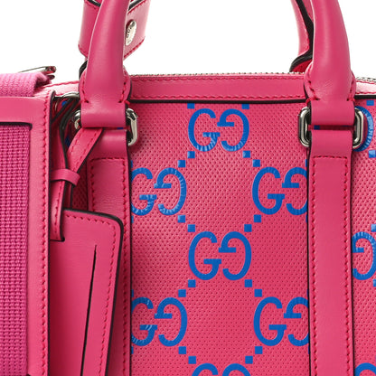 Gucci Calfskin GG Tennis Bi-Color Embossed Mini Duffle Bag Modern Fucsia Modern Blue 9 of 11