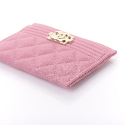Chanel Caviar Quilted Boy Card Holder Light Pink 7 of 12