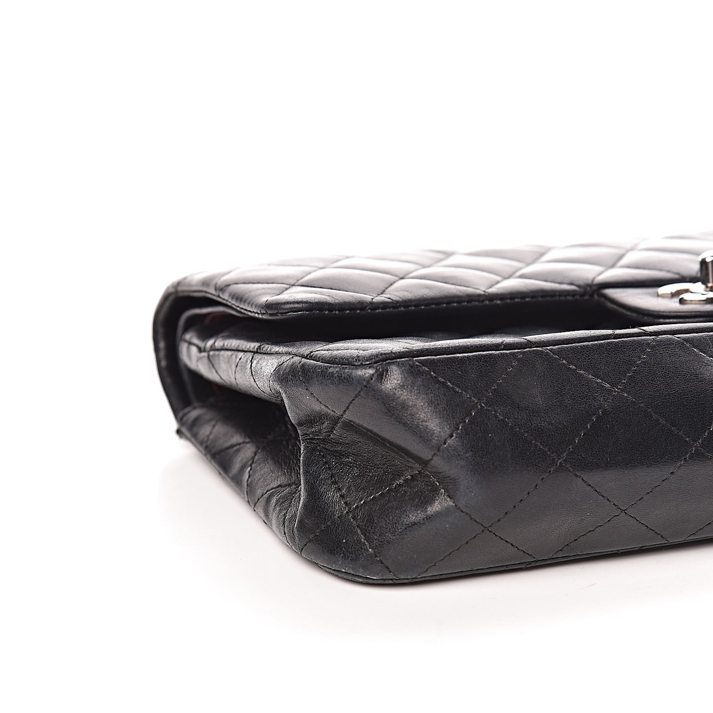 Lambskin Quilted Medium Double Flap Black