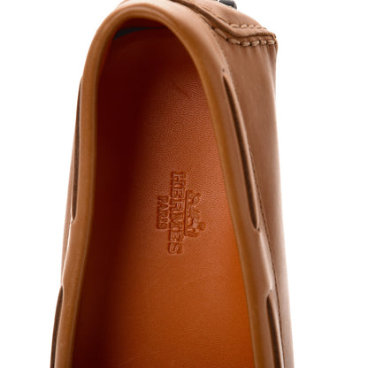 Hermes Mens Box Irving Driving Moccasin Loafers 41 Natural 7 of 9
